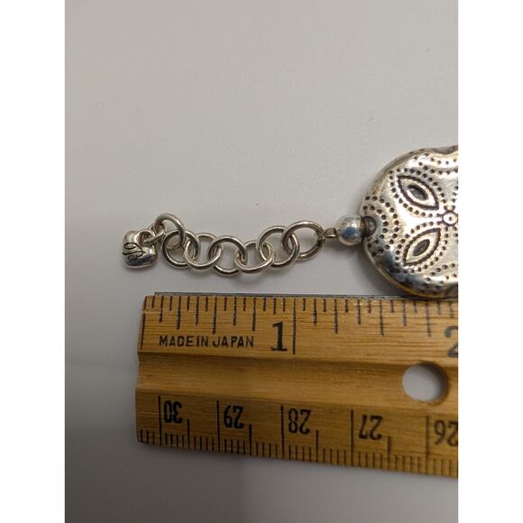 Brighton Ceramic & Silver Tone Link Bracelet 7.5 Inch Adjustable - Picture 7 of 10